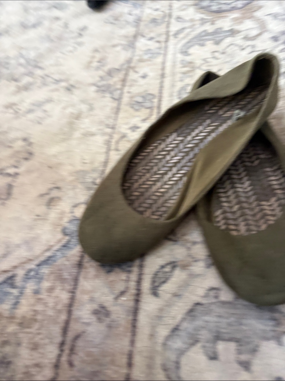 Time and Tru Olive Ballet Flats